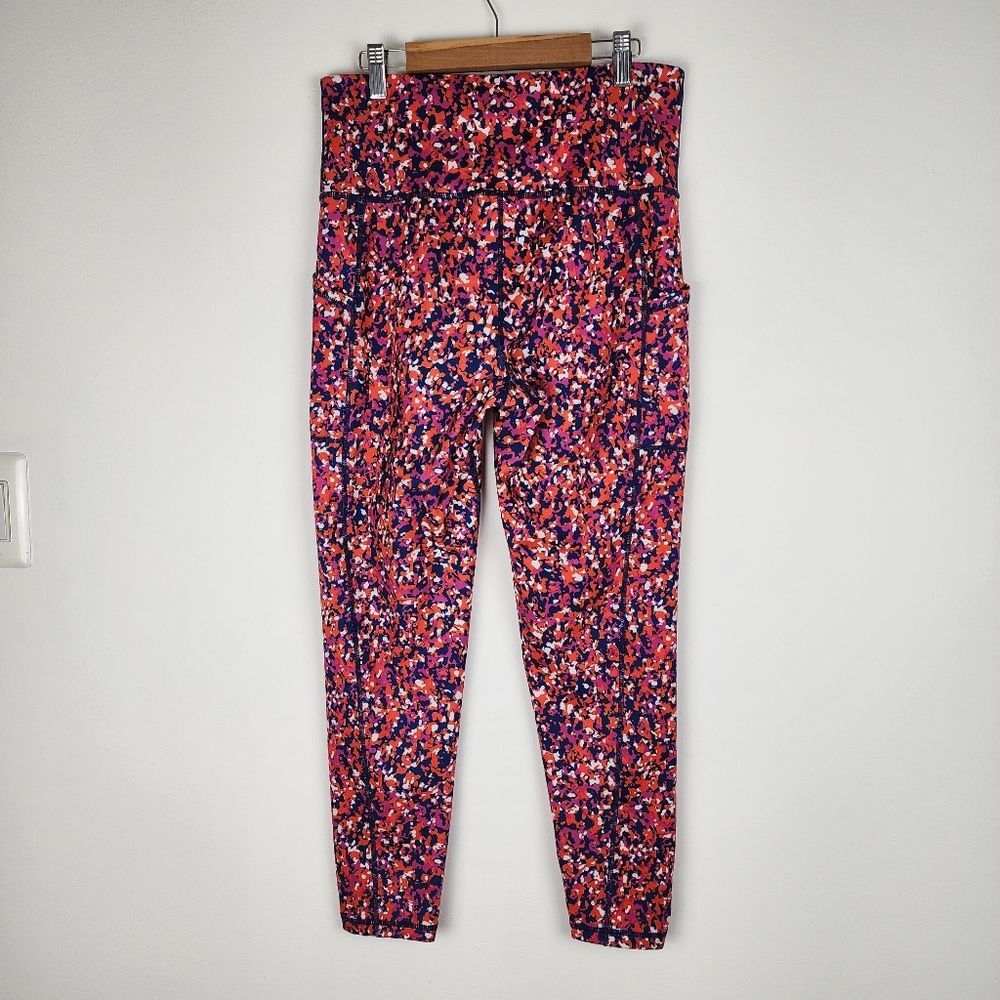 Ideology Compression Side-Pocket Cropped Leggings Multicolor Abstract Pattern M - Picture 3 of 14